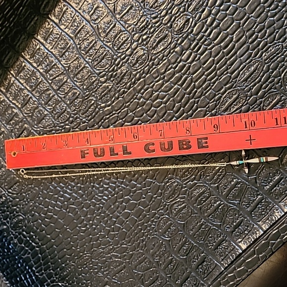 ZUNI artist made inlay cross necklace in sterling silver. - Picture 5 of 7